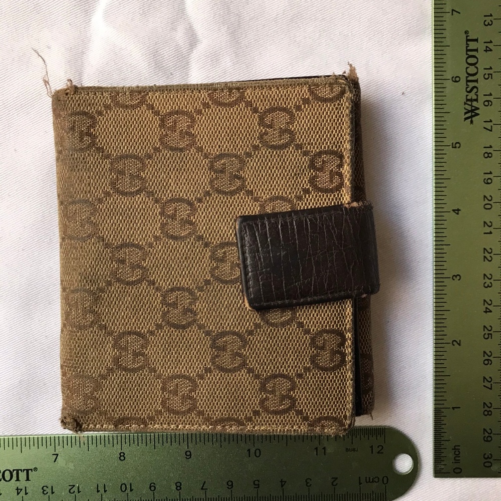 Gucci Beige Horsebit Vintage Web Gg Canvas Wallet - Picture 2 of 8